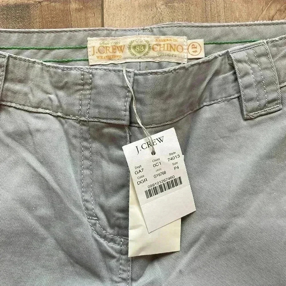 NWT J.Crew Weathered Broken-In Chino Classic Twill Gray Pants Sz 4P - Picture 3 of 7